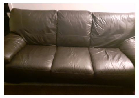 Leather 3 seater sofa and reclining armchair